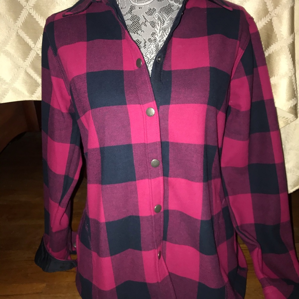 Orvis flannel pinky red plaid shirt